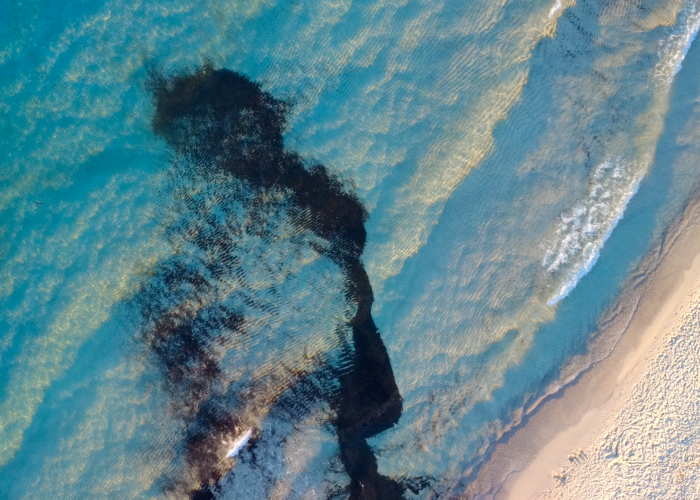 Plage d'argent Mare e Sole vue du ciel